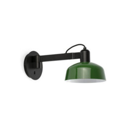 Luminosa Lighting Luminosa Tatawin Arm Dome Wall Lamp Black, Gloss Green 1X E27