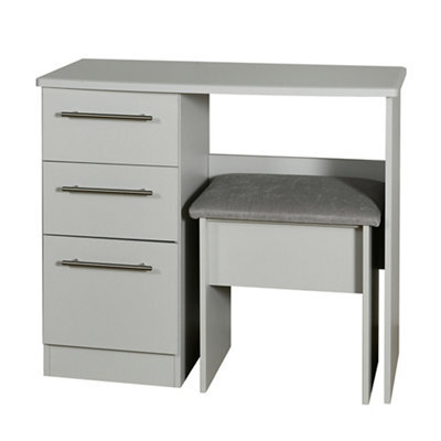 Bergamo Ready Assembled Matt Grey 3 Drawer Vanity Unit (H)795mm (W)930mm (D)415mm - image 1