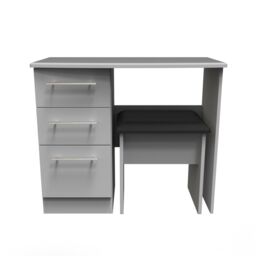Bergamo Ready Assembled Matt Grey 3 Drawer Vanity Unit (H)795mm (W)930mm (D)415mm - thumbnail 3