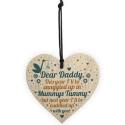 Red Ocean Daddy To Be Gifts From Bump Baby Shower Dad To Be Birthday Gift Friend Wooden Heart - thumbnail 5