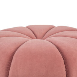 Nordlys Pink Velvet With Stripes Pouf Vintage Style Living Room - thumbnail 4