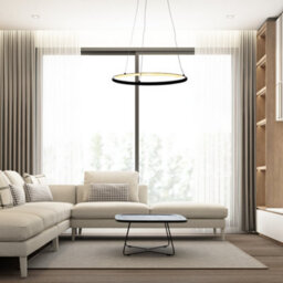 Milagro Orion 40Cm Led Pendant 22W(100W) Modern Black Circular Design With Highly Efficient Light Source Included - thumbnail 1