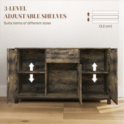 Wyld Haus Nomano Rero Rustic Brown Industrial Sideboard With 3 Doors, 1 Drawer And Adjustable Shelves - thumbnail 5