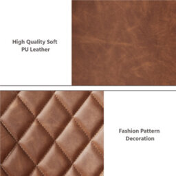 Yaheetech 2Pcs Retro Brown Pu Leather Tufted Dining Chairs With Armrest - thumbnail 5