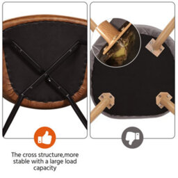 Yaheetech 2Pcs Retro Brown Pu Leather Tufted Dining Chairs With Armrest - thumbnail 8