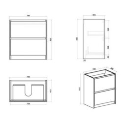 Plum&clay Norton Black & Oak Freestanding Vanity Unit & Basin Set (W)800mm (H)855mm - thumbnail 2