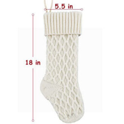 Amorly 4Pcs Large Cable Knit Christmas Stockings, Rustic Country Style Hanging Xmas Stockings For Family Indoor Holiday Decor - thumbnail 2