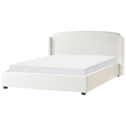 Beliani Ottoman Bed Fabric Bernay 180 X 200 Cm (Eu Super King) Off-White - thumbnail 4