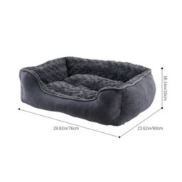 Living And Home Dark Grey Pet Sleeping Bed For Dog And Cat 76X60X20Cm - thumbnail 6