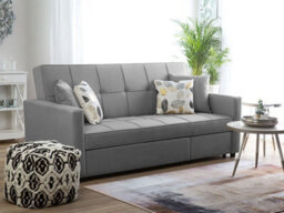 SquareBoxx Osaka Button Tuffted Linen 3 Seater Sofa Bed Light Grey - thumbnail 2
