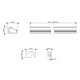 Sensio Ray Mains-Powered Led White Cabinet Light Kit - Ip20 (L)464mm (W)15mm - thumbnail 4