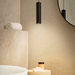 Wyld and Coco Luminalux Pendant Lamp Black Aluminium Modern Hanging Light With Warm Led For Living Room, Hallway And Bathroom - thumbnail 2