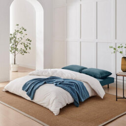 Furniturebox Uk Bobby Blue Velvet Double Folding Sofa Bed - thumbnail 5