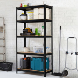 Neo Black Large 5 Tier Large Steel Garage Shelving - thumbnail 7