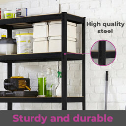 Neo Black Large 5 Tier Large Steel Garage Shelving - thumbnail 5
