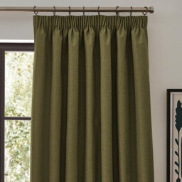 furn. Furn Dawn Textured Blackout Pencil Pleat Curtain Pair Olive (W)168Cm X (D)137Cm - thumbnail 3