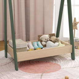 Aiyaplay Kids Clothes Rail With Hangers, Base Shelf For Girls, Boys, Green - thumbnail 8