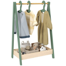 Aiyaplay Kids Clothes Rail With Hangers, Base Shelf For Girls, Boys, Green - thumbnail 2