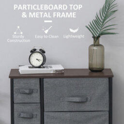 Homcom Chest Of Drawers With 7 Dresser Drawers For Home Bedroom, Dark Grey - thumbnail 6