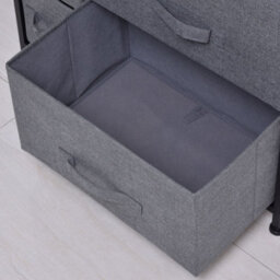 Homcom Chest Of Drawers With 7 Dresser Drawers For Home Bedroom, Dark Grey - thumbnail 7