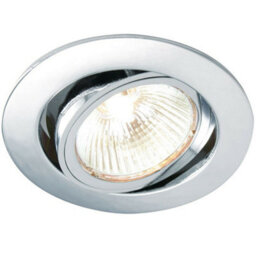 Tilting Round Recess Ceiling Down Light Chrome 95mm Flush Gu10 Lamp Fitting - thumbnail 1