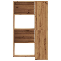 Walplus 4 Tier Corner Bookcase Artisan Oak Engineered Wood 85X85X140 Cm - thumbnail 4