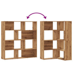 Walplus 4 Tier Corner Bookcase Artisan Oak Engineered Wood 85X85X140 Cm - thumbnail 7