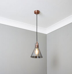 Inlight Dafyd Cone Antique Copper Effect Led Pendant Ceiling Light, (Dia)205mm