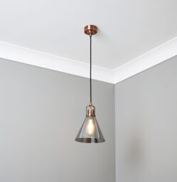 Inlight Dafyd Cone Gloss Antique Copper Effect Led Pendant Ceiling Light, (Dia)205mm - thumbnail 4