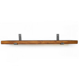 Toolty Rustic Handmade Wall Shelf, Wall Mounted, 90Cm X 17.5Cm Up Design, Walnut, Handcrafted Vintage Style - thumbnail 1
