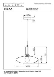 Lucide Singala Modern Pendant Light 30Cm - 1Xe27 - Matt Gold / Brass - thumbnail 8