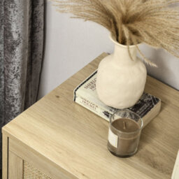 Homcom 4 Drawer Dresser, Boho Chest Of Drawers Storage Cabinet, Natural - thumbnail 8