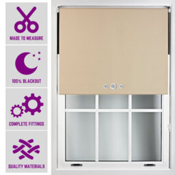 Furnished Triple Eyelets Blackout Window Blinds Free Cut Service - Cappuccino (W)120Cm X (L)165Cm - thumbnail 1