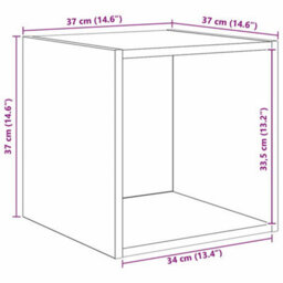Berkfield Wall-Mounted 4 Pcs Old Wood 37 X 37 X 142.5 Cm Engineered Wood - thumbnail 9