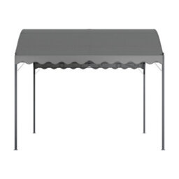 Breeins 3X3M Canopy Outdoor Metal Arched Pergola Shelter Sunshade Awning With Metal Frame, Dark Grey - thumbnail 3