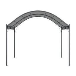 Breeins 3X3M Canopy Outdoor Metal Arched Pergola Shelter Sunshade Awning With Metal Frame, Dark Grey - thumbnail 4