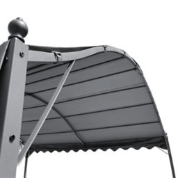 Breeins 3X3M Canopy Outdoor Metal Arched Pergola Shelter Sunshade Awning With Metal Frame, Dark Grey - thumbnail 5