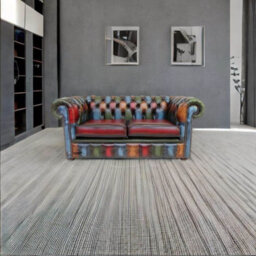 Chesterfield 2 Seater Patchwork Antique Leather Sofa Settee Bespoke In Classic Style - thumbnail 2