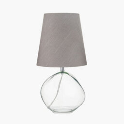Pacific Lifestyle Set Of 2 Hallie Clear Glass And Grey Shade Table Lamp - thumbnail 4