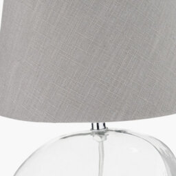 Pacific Lifestyle Set Of 2 Hallie Clear Glass And Grey Shade Table Lamp - thumbnail 6