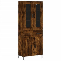 Berkfield Elegant Highboard Smoked Oak 69.5X34X180 Cm Engineered Wood - thumbnail 1