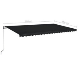 Berkfield Manual Retractable Awning 500X350 Cm Anthracite - thumbnail 7