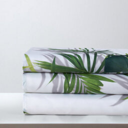 Neel Blue Palm Leaf Polyester Shower Curtain, Water-Resistant Bathroom Curtain With 12 Hooks - 180X200Cm - thumbnail 6