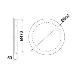 Ibathuk Luna Wall Mounted Round Led Illuminated Bathroom Mirror, Modern Battery Powered Mirror With White Light, 500 X 500mm - thumbnail 3