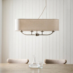 Pagazzi Lighting Marston Natural Linen Satin Nickel Pendant - thumbnail 2