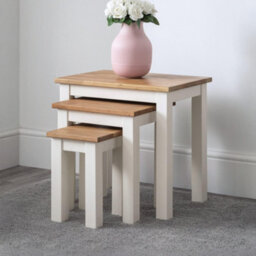 Oakham Kirkhaven Nest Of 3 Tables In Ivory And Oak - thumbnail 3