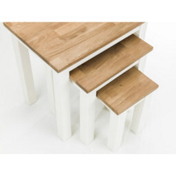 Oakham Kirkhaven Nest Of 3 Tables In Ivory And Oak - thumbnail 4