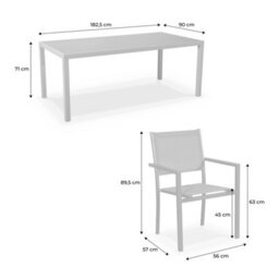 8-Seater Aluminium Garden Table With Textilene Chairs Anthracite - Sweeek - thumbnail 8