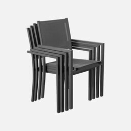 8-Seater Aluminium Garden Table With Textilene Chairs Anthracite - Sweeek - thumbnail 6