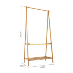 Foldable Bamboo Clothes Rail Garment Coat Dress Hanging Display - thumbnail 2